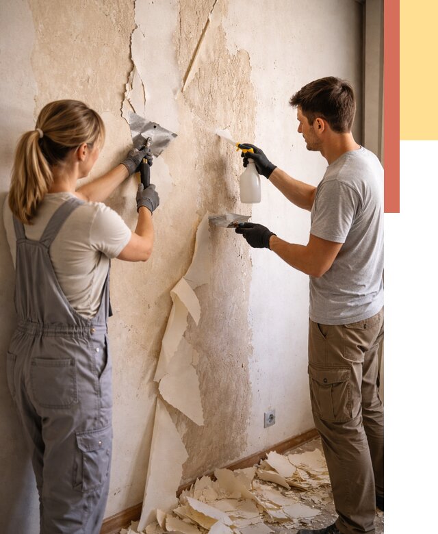 Снятие старых обоев в Шарыпово от 5305 руб. под ключ недорого | ОТДЕЛОЧНИК-Шрп