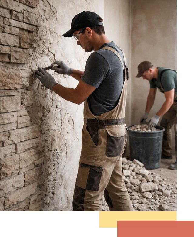 Демонтаж декоративного камня в Шарыпово профессионально и безопасно