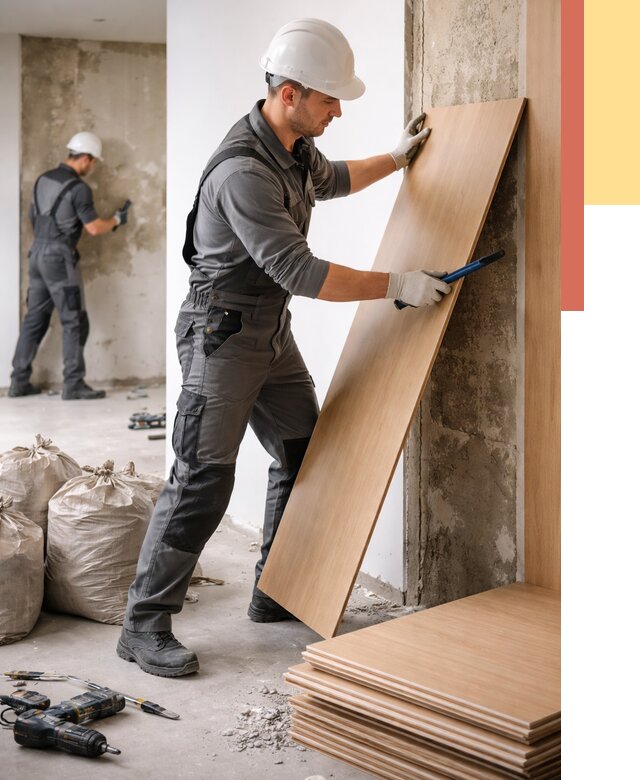 Демонтаж стеновых панелей в Шарыпово от 3537 руб. за м² быстро и недорого | ОТДЕЛОЧНИК-Шрп