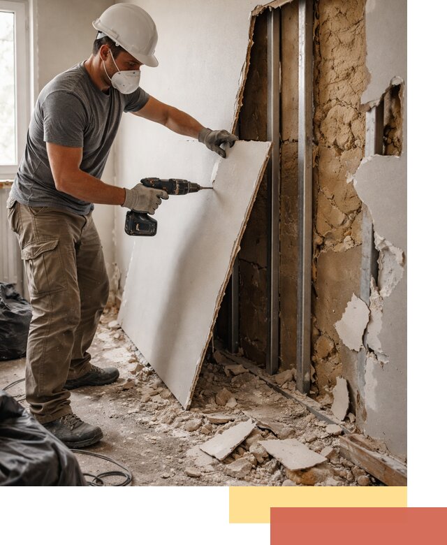 Демонтаж гипсокартона со стен в Шарыпово качественно и быстро