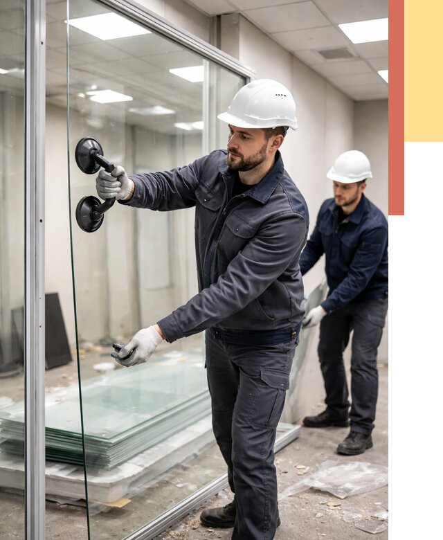 Демонтаж стеклянных перегородок в Шарыпово от 3234 руб. — быстро и недорого | ОТДЕЛОЧНИК-Шрп