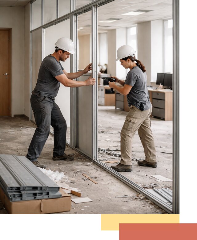 Демонтаж алюминиевых перегородок в Шарыпово быстро и аккуратно