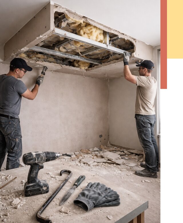 Демонтаж короба из гипсокартона в Шарыпово от 1536 руб. — быстро и недорого | ОТДЕЛОЧНИК-Шрп