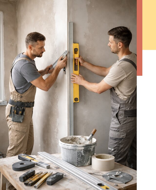 Выведение углов стен в Шарыпово от 1869 руб. быстро и недорого | ОТДЕЛОЧНИК-Шрп