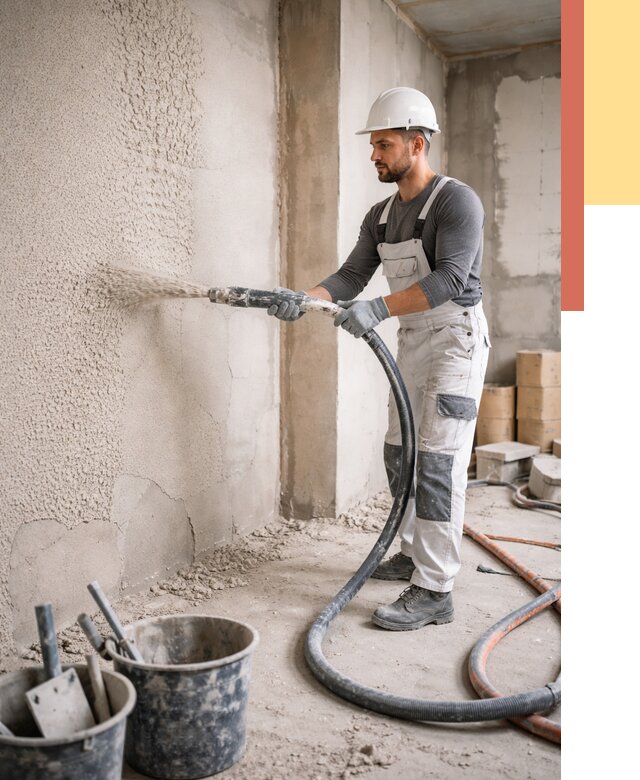 Машинная штукатурка стен в Шарыпово под ключ от 6568 руб./м2 | ОТДЕЛОЧНИК-Шрп