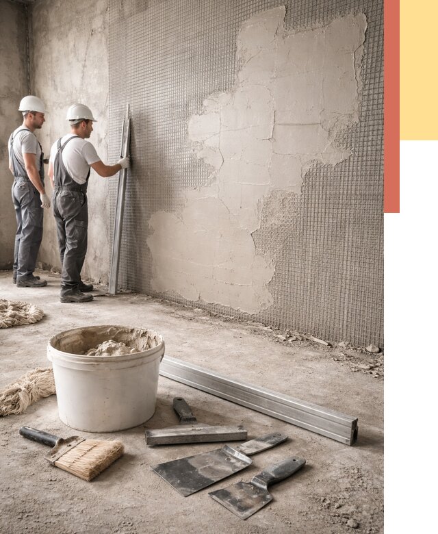 Штукатурка стен по сетке в Шарыпово от 5558 руб./м2 — быстро и недорого | ОТДЕЛОЧНИК-Шрп