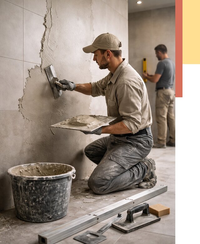 Штукатурка стен в ванной в Шарыпово от 4547 руб./м² — выравнивание под ключ | ОТДЕЛОЧНИК-Шрп