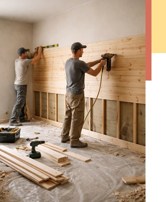 Монтаж деревянной вагонки на стены в Шарыпово от 7579 руб. | Услуги монтажа вагонки | ОТДЕЛОЧНИК-Шрп