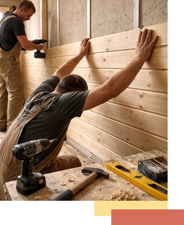 Монтаж деревянной вагонки на стены в Шарыпово быстро и качественно