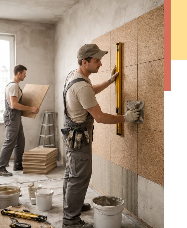 Монтаж пробковых панелей на стены в Шарыпово от 3537 руб. — ОТДЕЛОЧНИК-Шрп