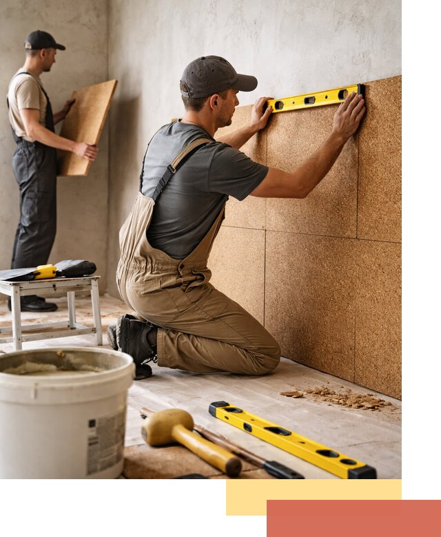 Монтаж пробковых панелей на стены в Шарыпово быстро и качественно