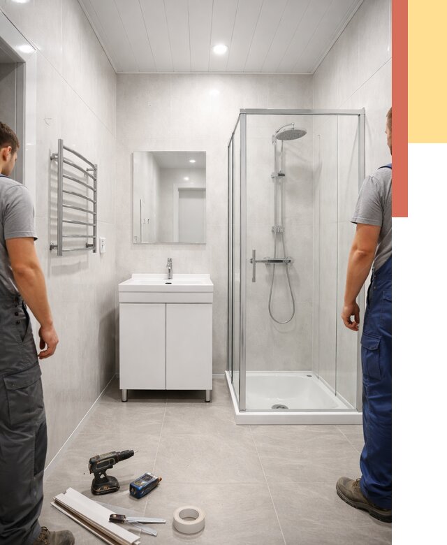 Отделка ванной комнаты панелями ПВХ в Шарыпово от 4547 руб. за м2 | ОТДЕЛОЧНИК-Шрп