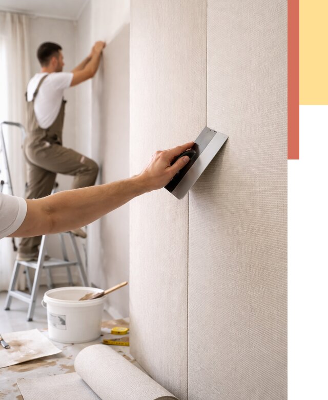 Поклейка текстильных обоев в Шарыпово от 4547 руб. под ключ | ОТДЕЛОЧНИК-Шрп