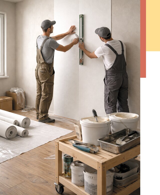 Поклейка стеклообоев в Шарыпово от 6568 руб. за м2 — быстро и недорого | ОТДЕЛОЧНИК-Шрп