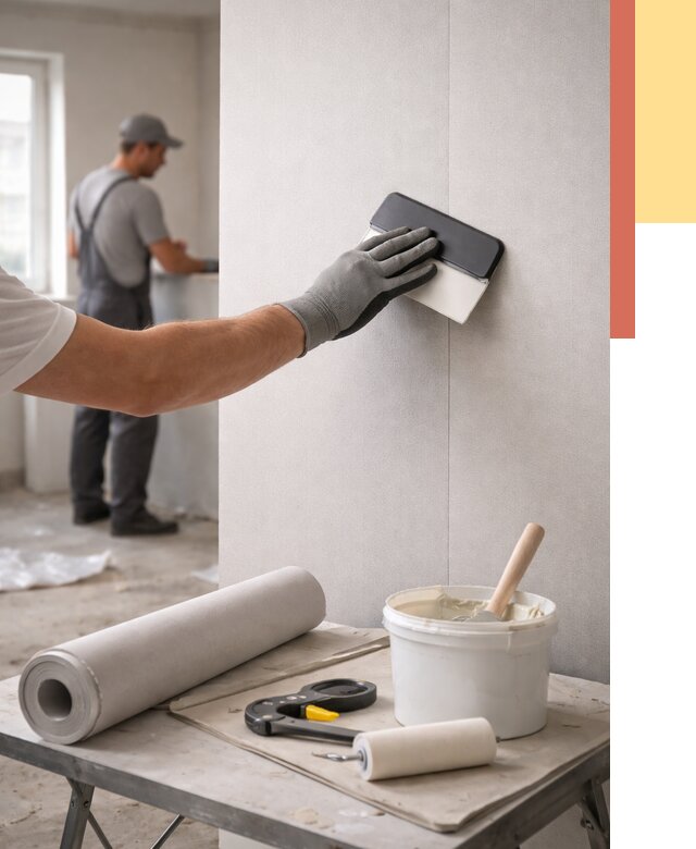 Поклейка обоев под покраску в Шарыпово от 3537 руб. за м2 | ОТДЕЛОЧНИК-Шрп