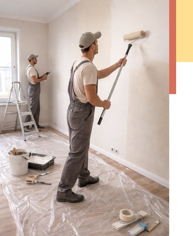 Покраска стен акриловой краской в Шарыпово от 3537 руб./м² — быстро и недорого | ОТДЕЛОЧНИК-Шрп