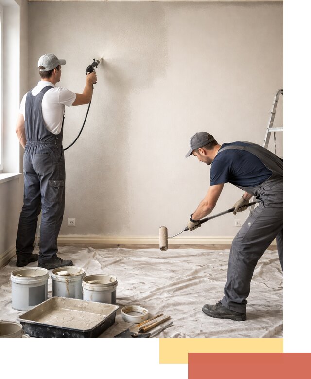 Покраска стен моющейся краской и защита поверхностей в Шарыпово