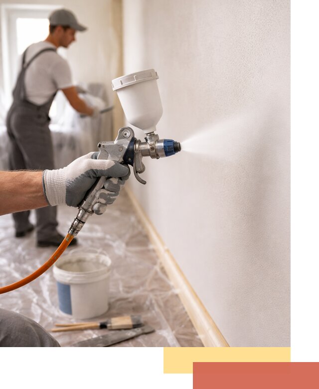 Покраска стен краскопультом в Шарыпово быстро и качественно