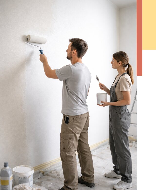 Окраска стен по стеклохолсту в Шарыпово от 4547 руб/м² под ключ | ОТДЕЛОЧНИК-Шрп