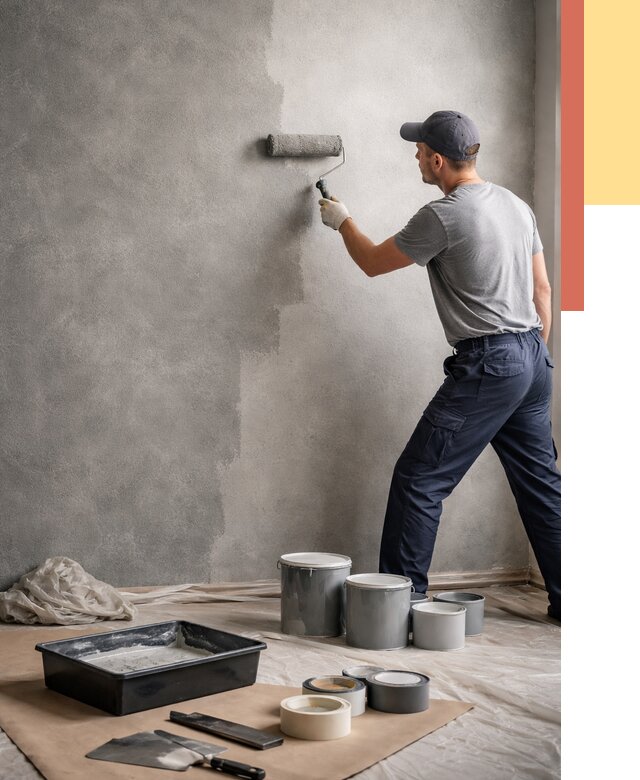 Покраска стен под бетон в Шарыпово от 657 руб. за м2 — быстро и недорого | ОТДЕЛОЧНИК-Шрп