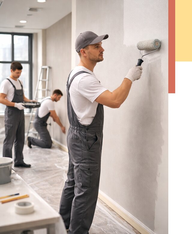 Покраска стен в офисе в Шарыпово от 8589 руб. — быстро и недорого | ОТДЕЛОЧНИК-Шрп