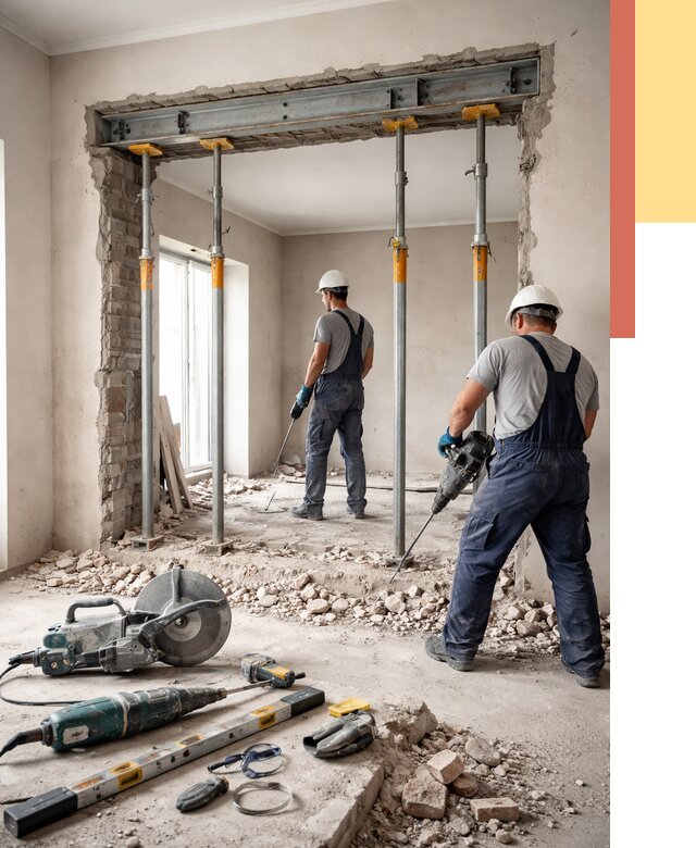 Прорезка проема в стене в Шарыпово от 4547 руб. — быстро и недорого | ОТДЕЛОЧНИК-Шрп