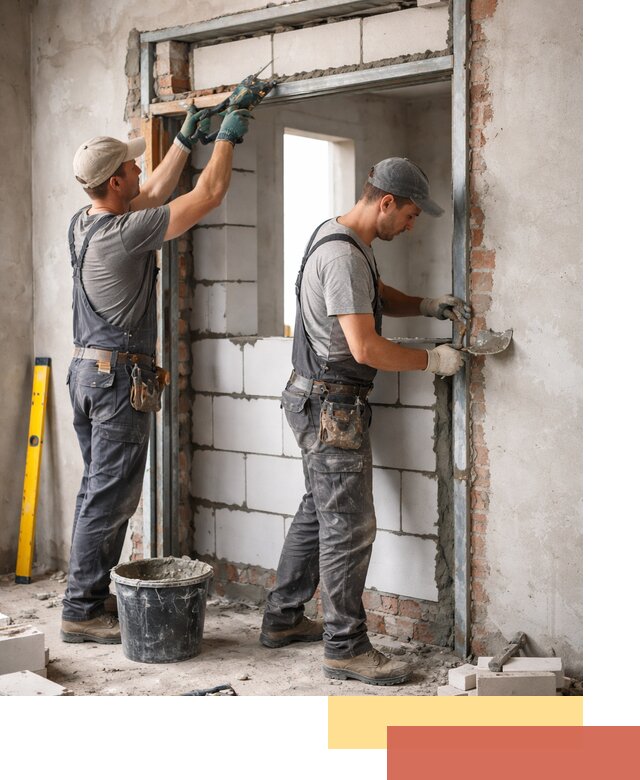 Закладка дверного проема под ключ в Шарыпово: демонтаж, монтаж, отделка