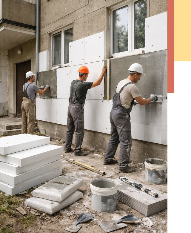 Утепление стен пенопластом в Шарыпово от 1768 руб. — недорого и под ключ | ОТДЕЛОЧНИК-Шрп