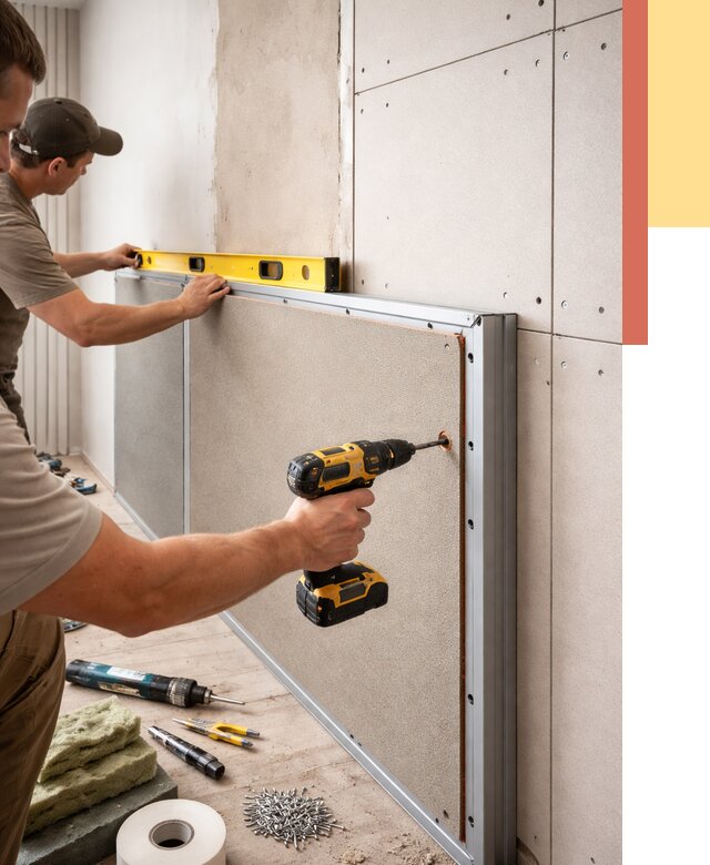 Шумоизоляция стен панелями ЗИПС в Шарыпово от 2223 руб./м² под ключ | ОТДЕЛОЧНИК-Шрп