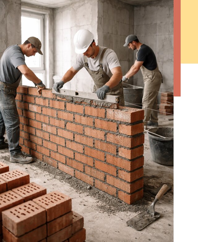 Кладка перегородок из кирпича в Шарыпово от 3537 руб. за м² | ОТДЕЛОЧНИК-Шрп