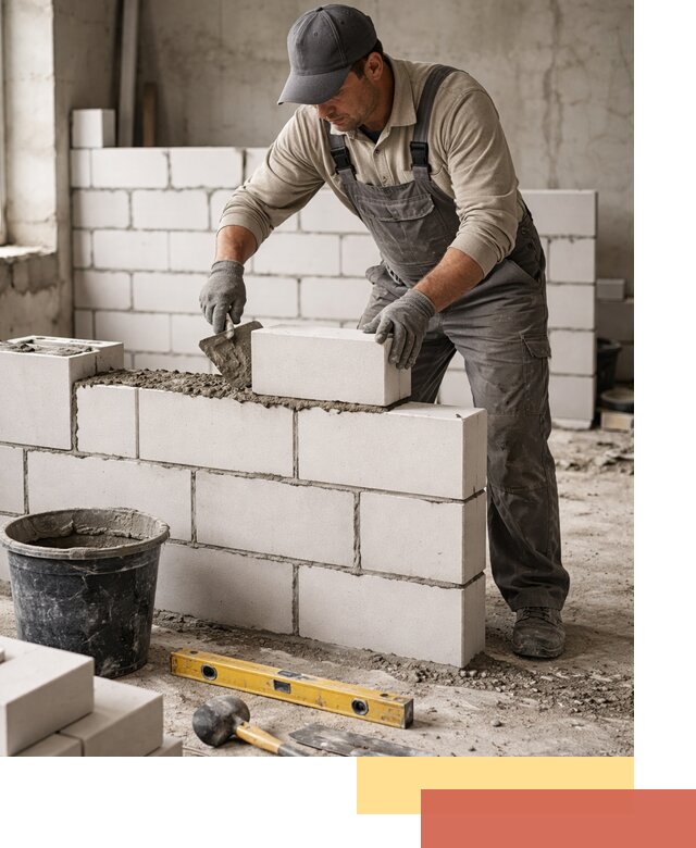 Кладка перегородок из силикатного блока в Шарыпово