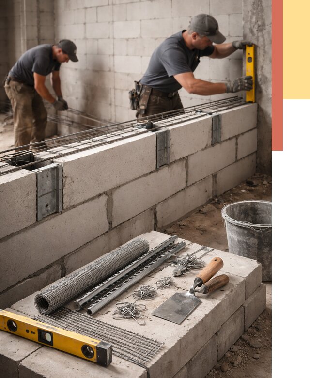 Армирование кладки перегородок в Шарыпово от 758 руб. под ключ | ОТДЕЛОЧНИК-Шрп