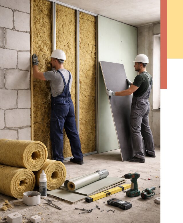 Шумоизоляция перегородок из блоков в Шарыпово от 1869 руб./м² — быстро и недорого | ОТДЕЛОЧНИК-Шрп