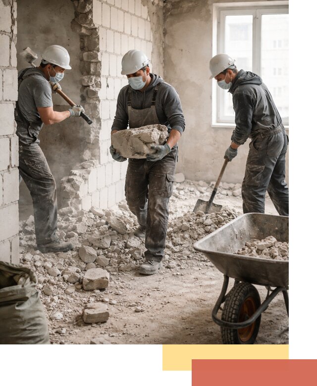 Демонтаж блочных перегородок в Шарыпово быстро и аккуратно