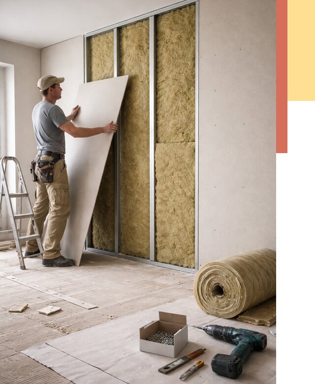 Перегородка из гипсокартона с шумоизоляцией в Шарыпово от 3153 руб. | ОТДЕЛОЧНИК-Шрп