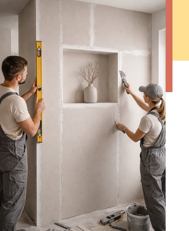 Перегородка из гипсокартона с нишей в Шарыпово от 3284 руб. под ключ | ОТДЕЛОЧНИК-Шрп