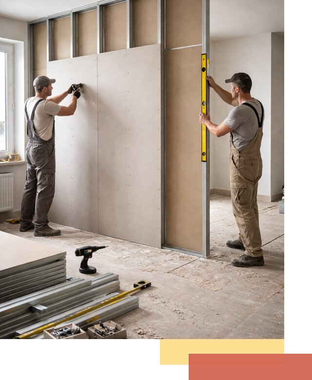 Зонирующая перегородка из гипсокартона под ключ в Шарыпово