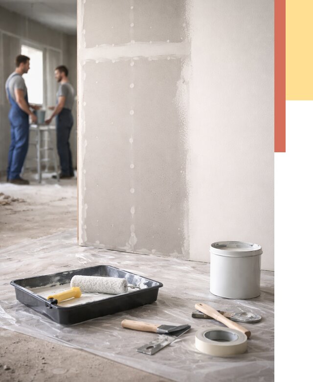 Покраска перегородок из гипсокартона в Шарыпово от 4547 руб. под ключ | ОТДЕЛОЧНИК-Шрп