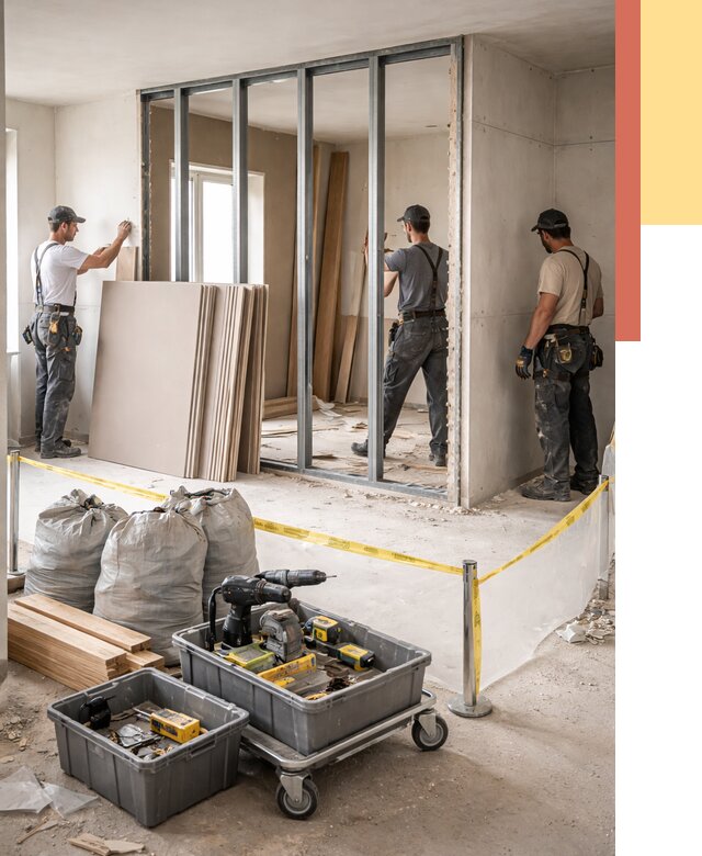 Перенос гипсокартонной перегородки в Шарыпово под ключ от 4547 руб. | Демонтаж и монтаж – ОТДЕЛОЧНИК-Шрп