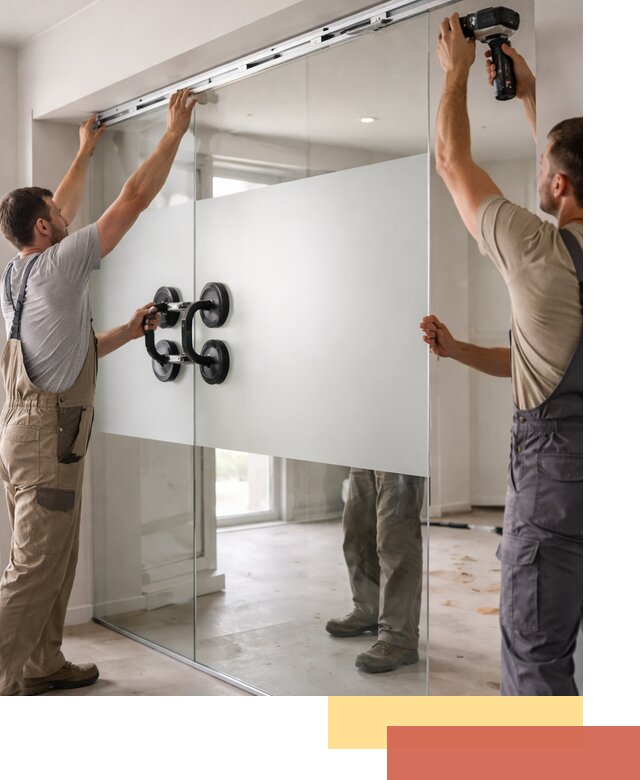 Матовые стеклянные перегородки под ключ в Шарыпово