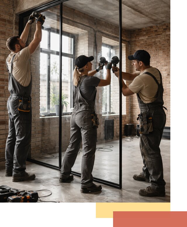 Стеклянные перегородки лофт — изготовление и монтаж в Шарыпово