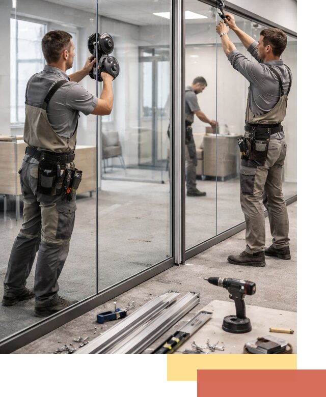 Стеклянные офисные перегородки под ключ в Шарыпово