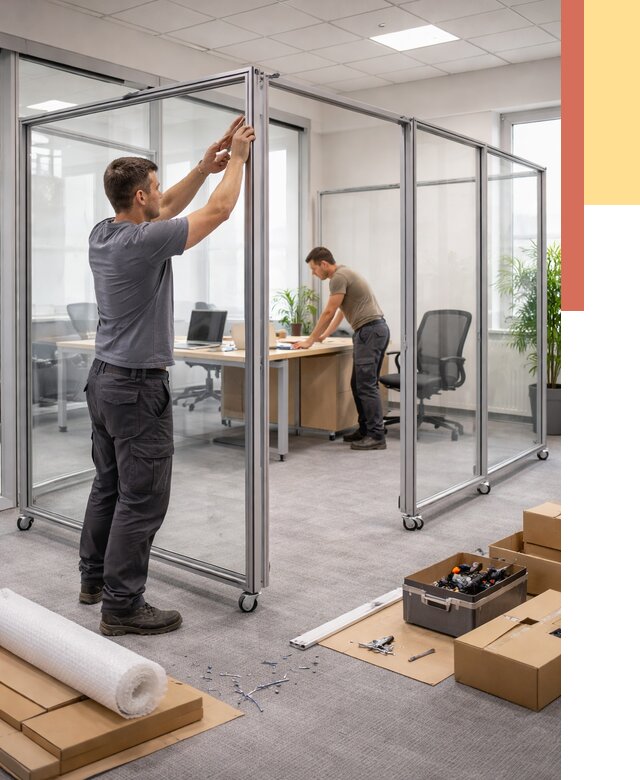 Мобильные офисные перегородки в Шарыпово от 12631 руб. — установка под ключ | ОТДЕЛОЧНИК-Шрп