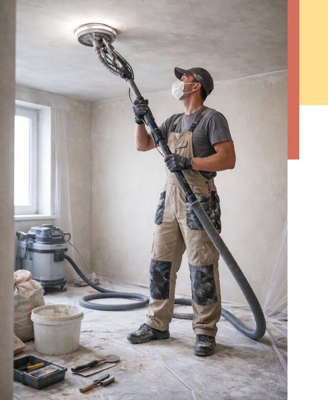 Шлифовка потолка в Шарыпово от 3537 руб. — услуги шлифования потолка | ОТДЕЛОЧНИК-Шрп