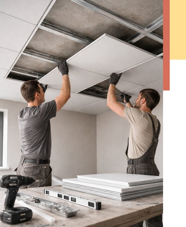 Монтаж кассетного потолка в Шарыпово от 4547 руб/м2 — установка и сборка | ОТДЕЛОЧНИК-Шрп