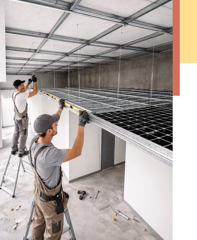 Монтаж потолка грильято в Шарыпово от 455 руб./м² — быстрая сборка под ключ | ОТДЕЛОЧНИК-Шрп