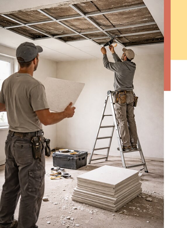 Замена плит подвесного потолка в Шарыпово от 1768 руб. быстро и недорого | ОТДЕЛОЧНИК-Шрп