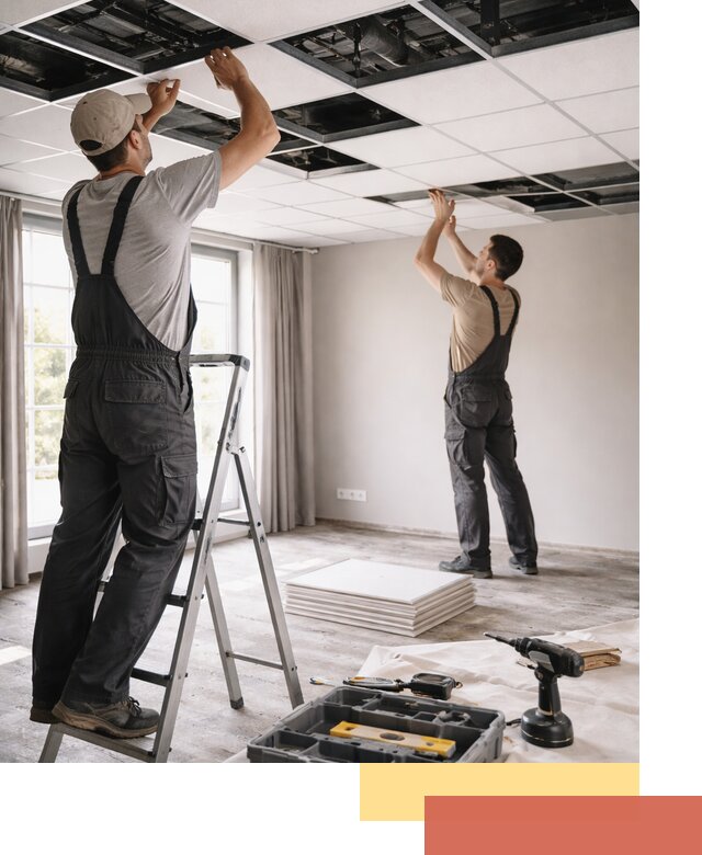 Замена плит подвесного потолка в Шарыпово быстро и качественно