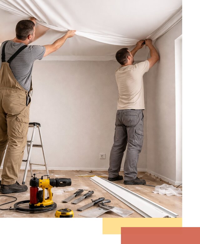 Монтаж ПВХ натяжного потолка в Шарыпово качественно и быстро