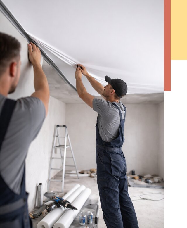 Монтаж матового натяжного потолка в Шарыпово от 4547 руб./м² — быстро и недорого | ОТДЕЛОЧНИК-Шрп